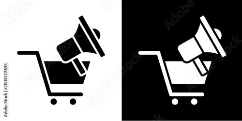 Marketing Strategy Icon Set White Glyph Style Collection