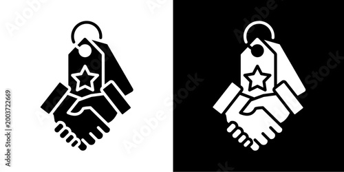 Partnership Marketing Icon Set White Glyph Style Collection