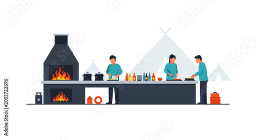 Outdoor Cooking Gathering