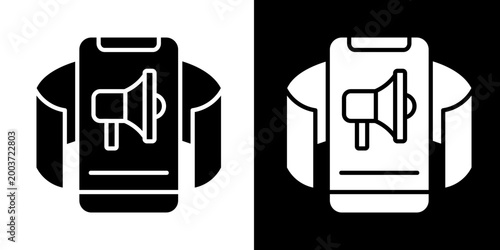 Sponsored Content Icon Set White Glyph Style Collection