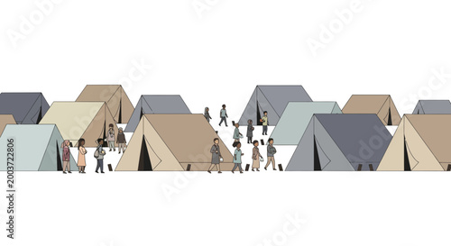 Refugee Camp Illustration