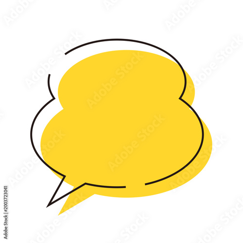 黄色のシンプルなふきだしのイラスト　吹き出し　会話　話　スピーチバブル