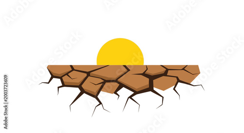 Cracked Earth Dryness Sunset