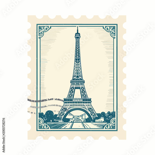 Vintage Love and Romance Postage Stamp Collection: Parisian travel, communication, and historical wedding motifs