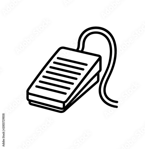 Foot Control Pedal Line Icon | Dental Equipment Footswitch Medical Device