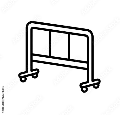 Hospital Bed Rail Line Icon | Patient Safety Guard Medical Equipment