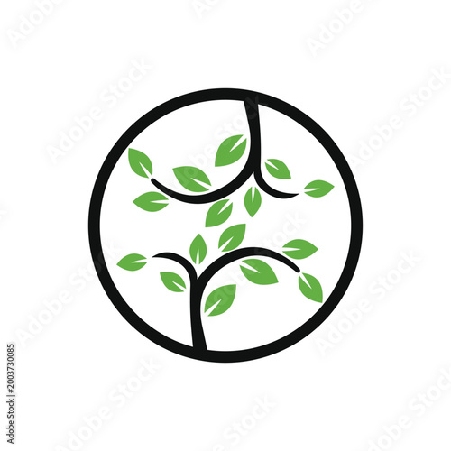 tree leaf logo design template illustration vector