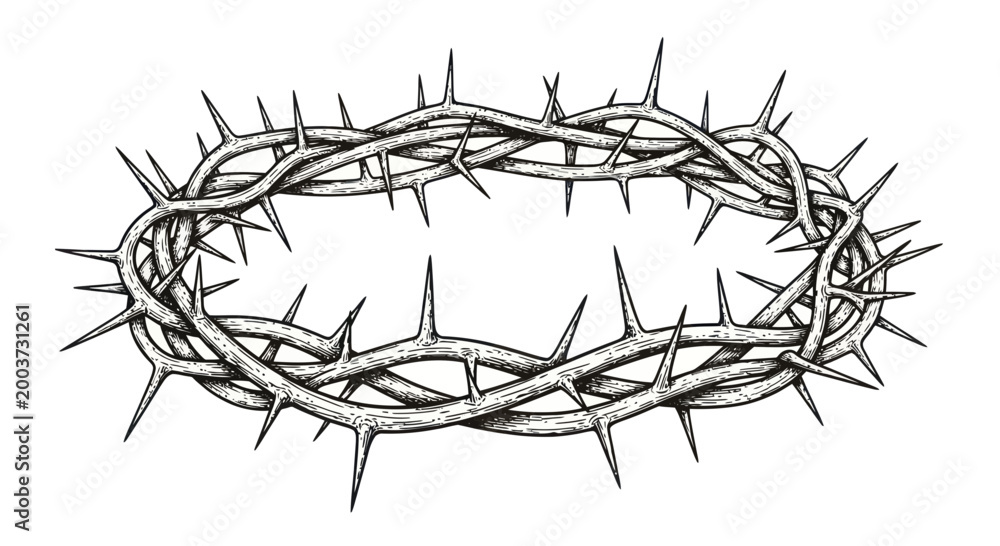 Fototapeta premium Crown of Thorns, Symbol of Suffering and Sacrifice, Religious Iconography