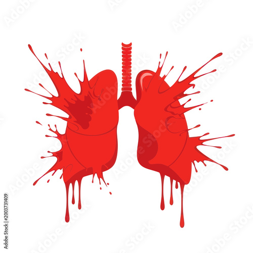 Abstract Red Lungs Splatter Effect Illustration