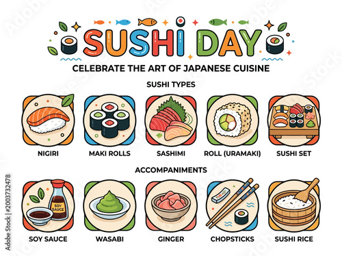 Japanese Cuisine Celebration A Guide to Popular Sushi Types and Accompaniments for Sushi Day