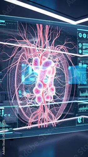 Futuristic Medical Visualization of Human Anatomy.