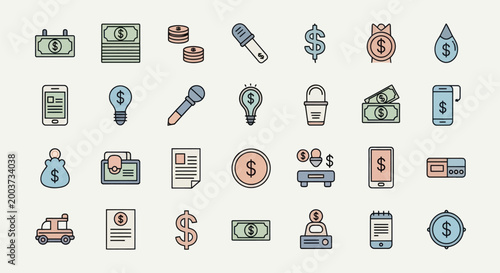 Finance and business icons set
