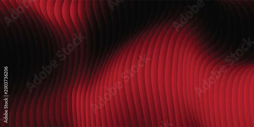 Abstract Luxury Dark Red Wave Background with Elegant Gradient Flowing Lines