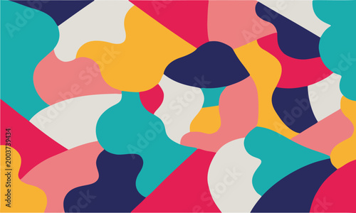 Colorful abstract organic shapes background modern vector design