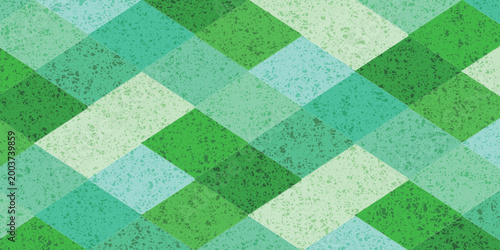 Geometric Diamond Pattern with Green Scribble Texture