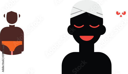 Set of Spa and Wellness Icons Including Relaxing with Headband and Wellness Treatment for Self-Care, Spa, and Health Concepts in Vector Style