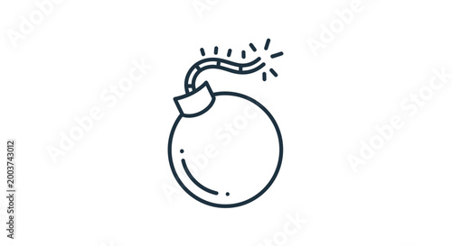 Tableau sur toile Exploding Bomb Icon, Danger Symbol, Cartoon Style