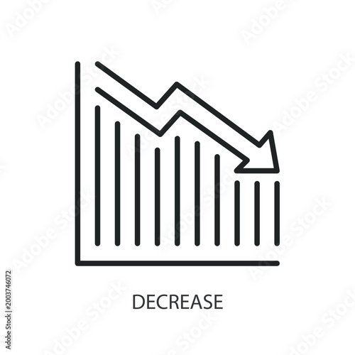 Decrease thin line vector icons