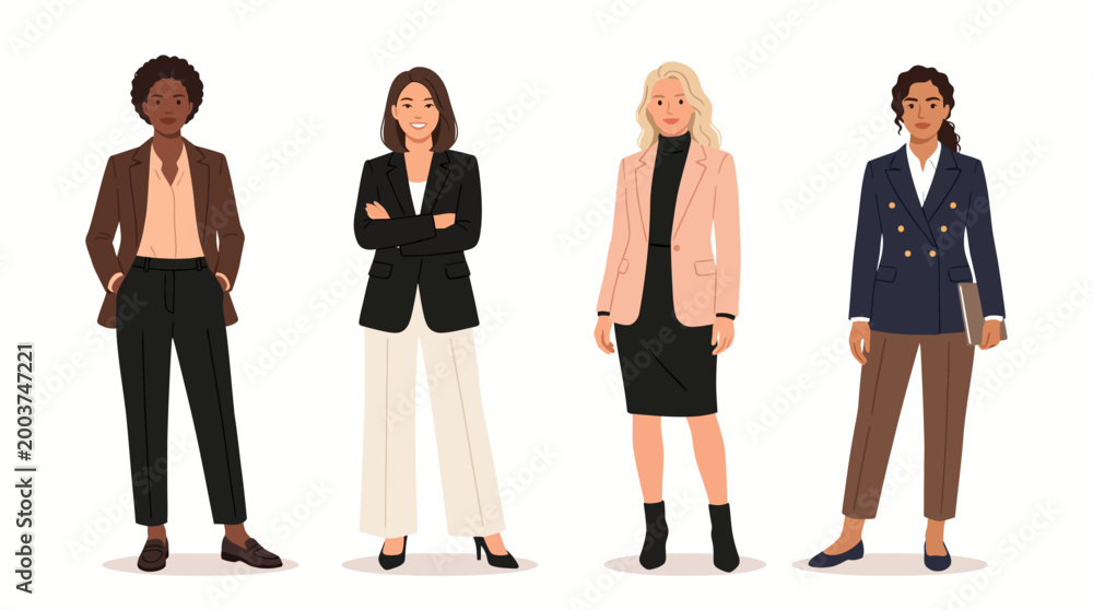 Obraz premium Diverse group of professional women in business attire