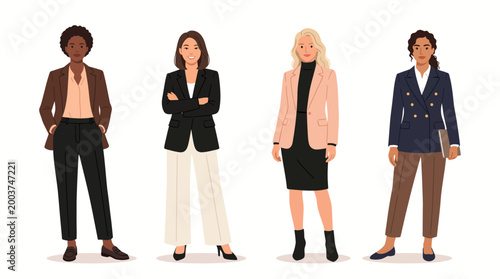 Diverse group of professional women in business attire