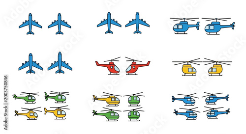Collection of various helicopter aircraft models.