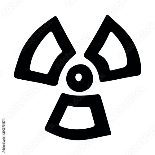 Hand drawn radiation sign Nuclear radiation hazard symbol Radioactive danger warning sign clipart in doodle style Nuclear safety Radioactive waste Single element for print, web, design, decor