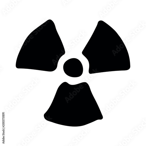 Hand drawn radiation sign Nuclear radiation hazard symbol Radioactive danger warning sign clipart in doodle style Nuclear safety Radioactive waste Single element for print, web, design, decor