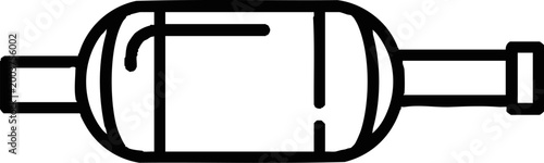 Vehicle Exhaust Muffler Line Art Icon