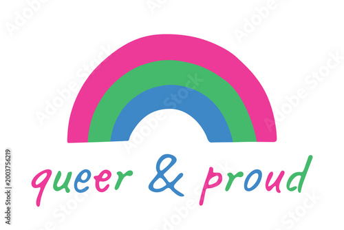 Colorful rainbow shape Polysexual pride flag Happy pride day LGBTQIA community Pride Month Vector hand drawn doodle for posters, stickers, logo, cards