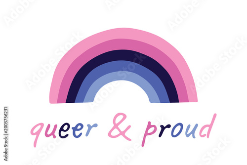 Colorful rainbow shape Omnisexual pride flag Happy pride day LGBTQIA community Pride Month Vector hand drawn doodle for posters, stickers, logo, cards