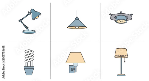 Various Lamps and Light Bulbs Collection