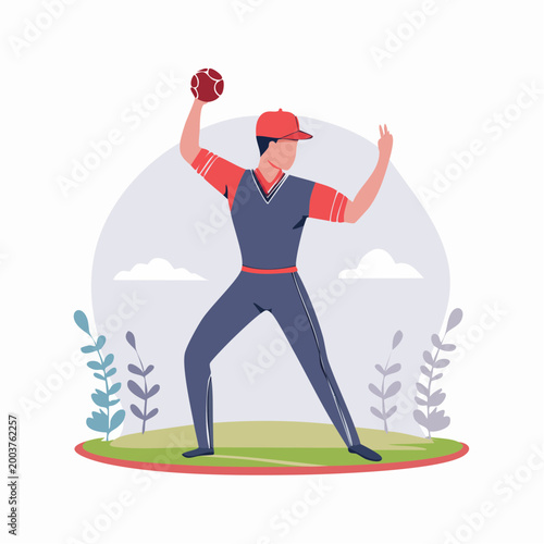 Baseball Player Throwing a Ball