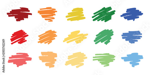 Set of brush paint stroke texture swatch Hand painted background Ink scribble dab clipart Paint smudge for tags and stamps design, beauty fashion poster