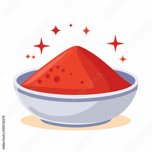 Bowl of Red Powder with Sparkles