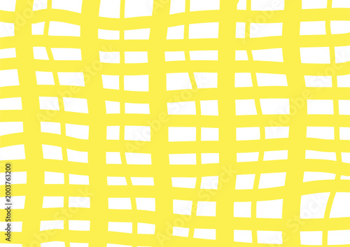 黄色の幾何学的な背景イラスト・チェック柄