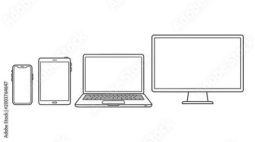 Hand drawing on digital tablet with stylus and laptop vector illustration