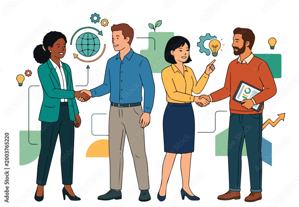Obraz premium Business people shaking hands together.