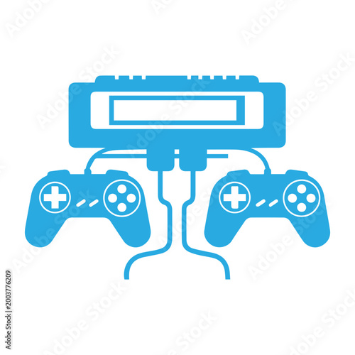 video game console and controllers