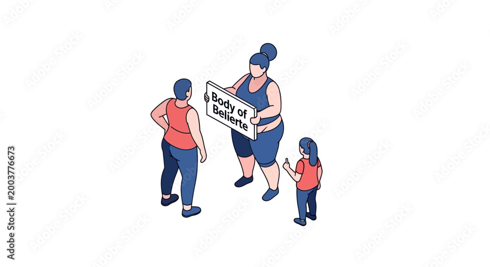 Obraz premium Isometric Illustration of Body of Bacteria Concept with People.
