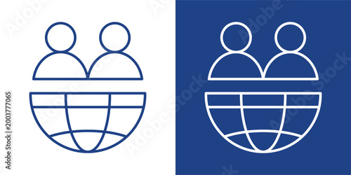 Diversity Blue And White Icon Style Collection