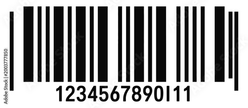 Realistic bar, code vector icon, fake line design, price and product detail code symbol