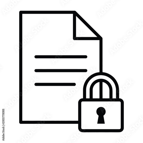 Secure document with lock icon on paper