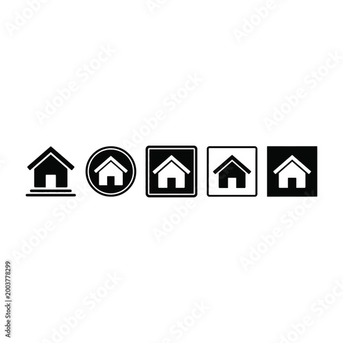 House icons set in different styles and colors