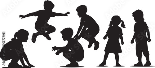 Φωτογραφία Kids Playing Leapfrog Game