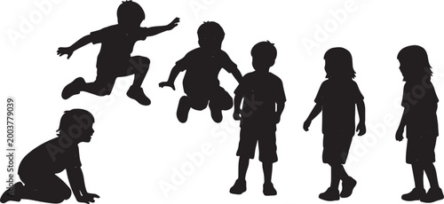 Obraz na plátně Kids Playing Leapfrog Game