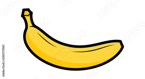Yellow banana cartoon illustration isolated on white background