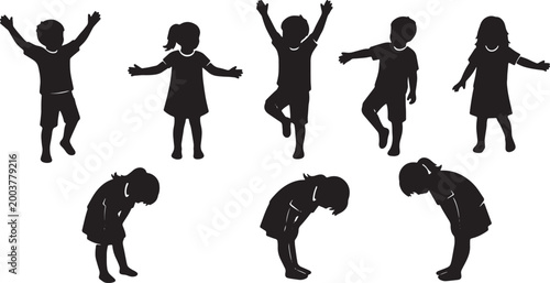 Cuadro en lienzo Kids Playing Simon Says Game