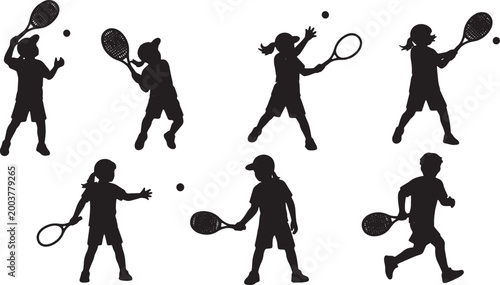 Foto Children Playing Tennis Sport