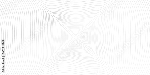 Black concentric circle texture. Radial geometric pattern background. Linear epicenter, radar or target concept. Round rippled ring wallpaper for brochure, template, poster, overlay. Vector backdrop