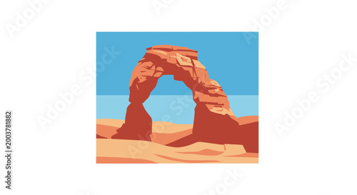 Bild auf Leinwand Arches National Park Landscape - Utah Desert Rock Formation